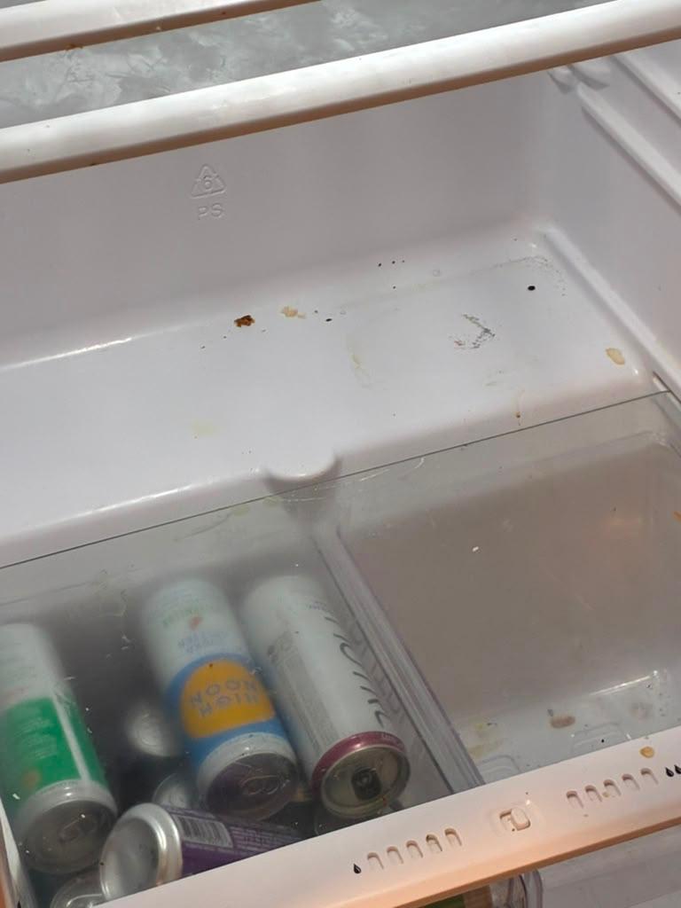 Fridge drawers before degreasing