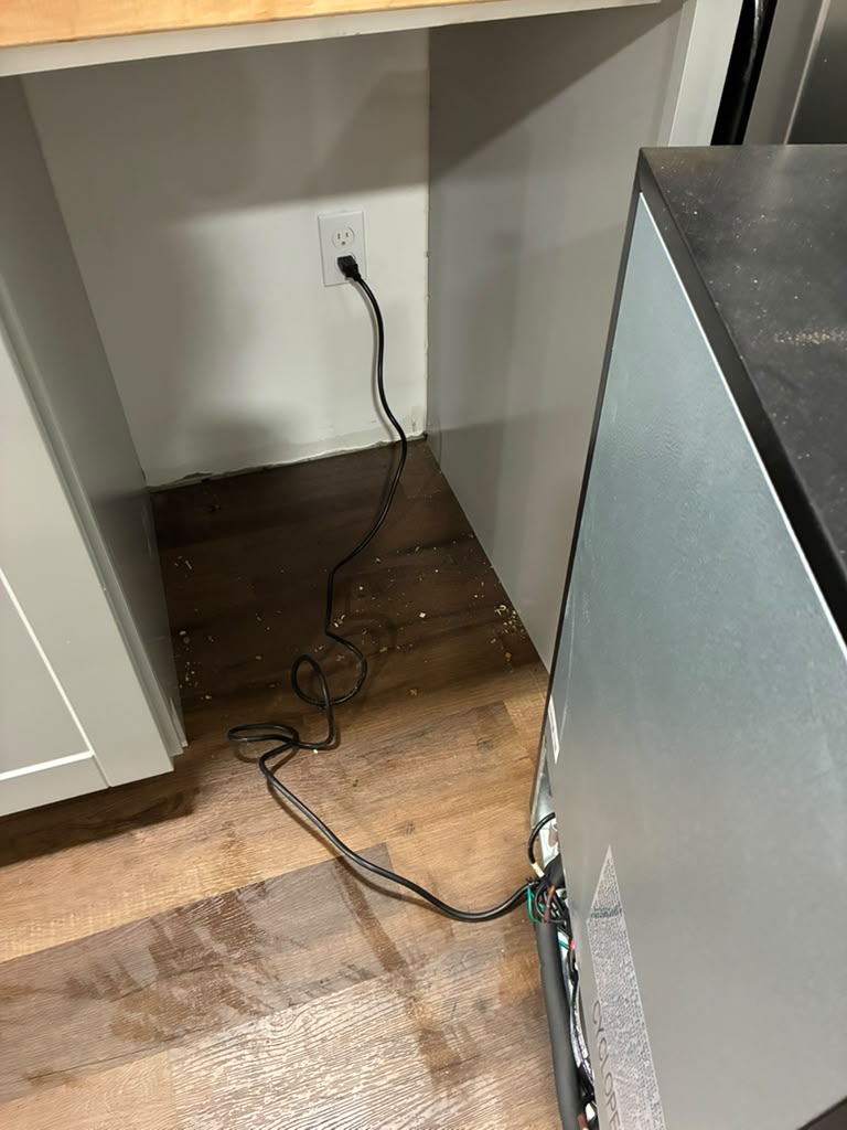 Appliances pulled out to clean behind and under