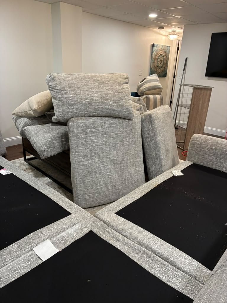 Furniture moved for a full-floor reset